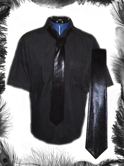 snakeskin tie, gothic, rock and roll, glam rock wear