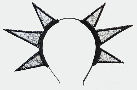 gothic spikes rhinestones n lace headdress