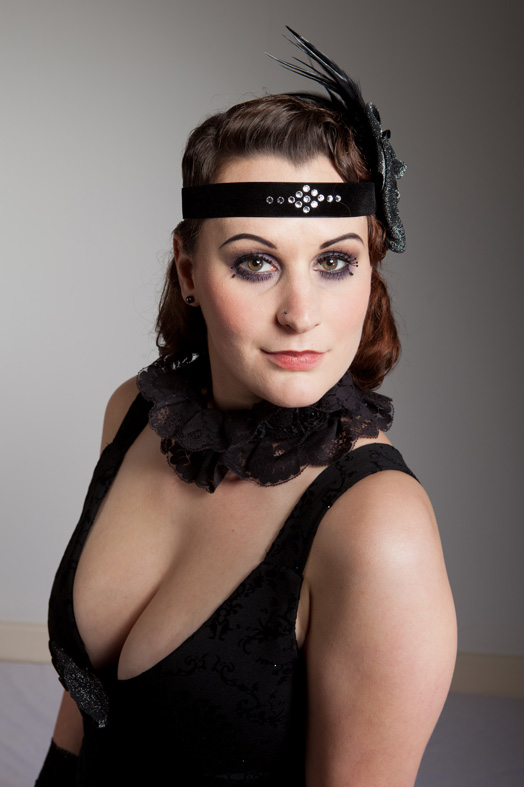 Swarovski, Roses and Feather Flapper 1920s headband