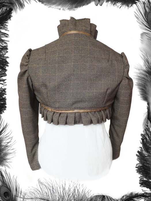 tweed & leather jacket shrug, steampunk style