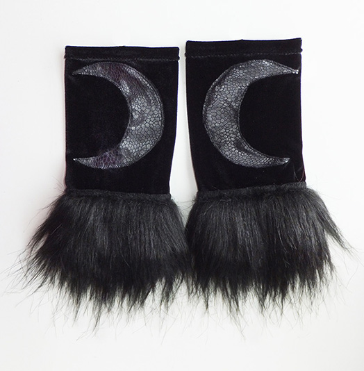 Moon & Fur Velvet Cuffs, Gothic
