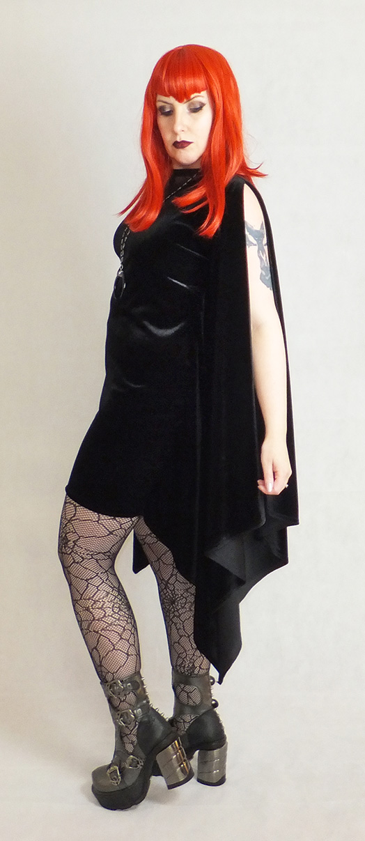 Velvet Cape Mini Dress Velvet Cape Mini Dress