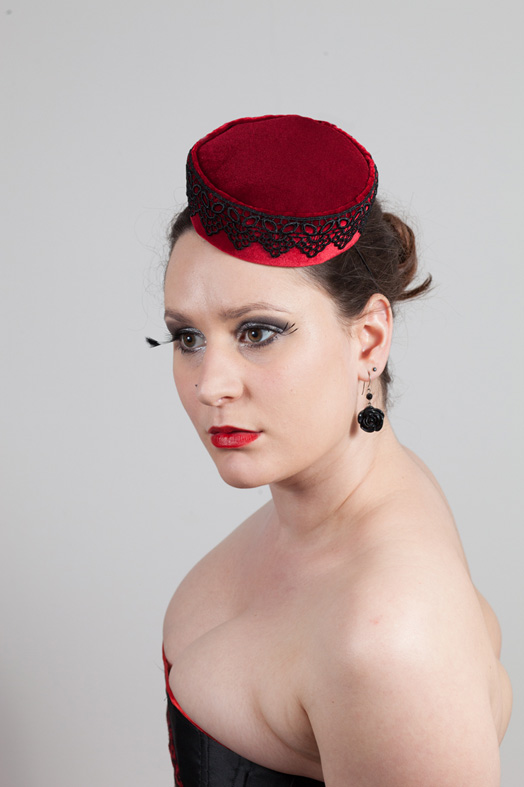 Velvet & Lace Pill Box Hat